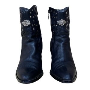 HARLEY-DAVIDSON Black Women’s Leather Heeled Boots Size 5.5